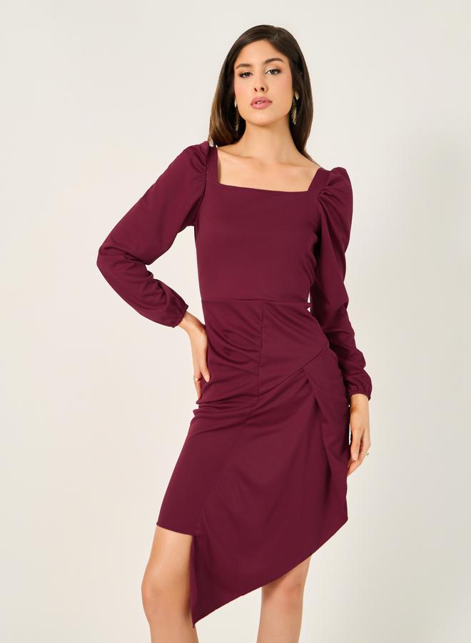 Styli Asymmetrical Ruched Dress - Image 1