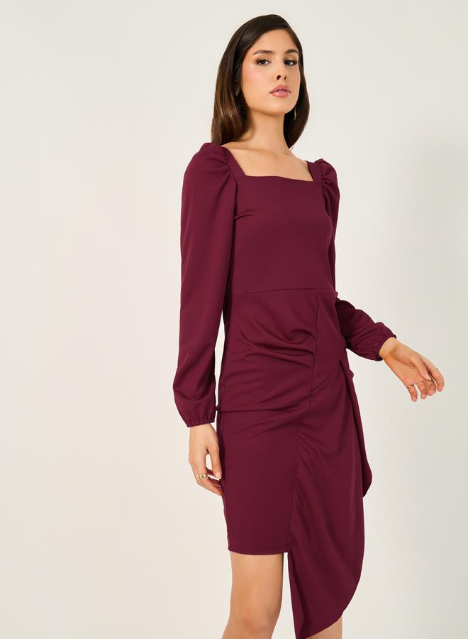 Styli Asymmetrical Ruched Dress - Image 4