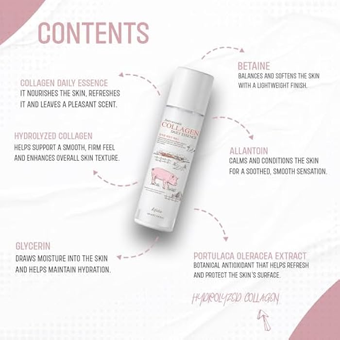 Esfolio Collagen Daily Essence – Hydrating & Firming Face Serum, Anti-Aging Korean Skincare with Hydrolyzed Collagen, Moisturizing for All Skin Types, 4.05 FL OZ - Image 3