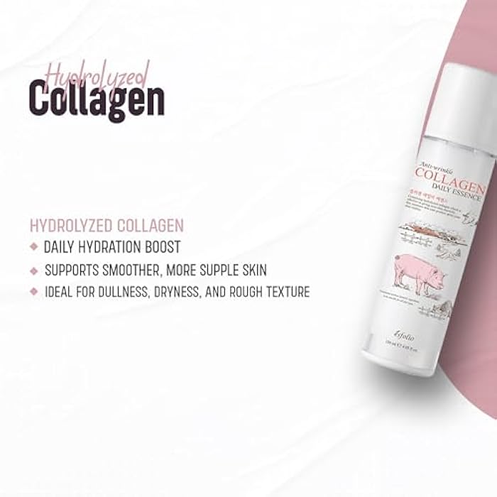 Esfolio Collagen Daily Essence – Hydrating & Firming Face Serum, Anti-Aging Korean Skincare with Hydrolyzed Collagen, Moisturizing for All Skin Types, 4.05 FL OZ - Image 5