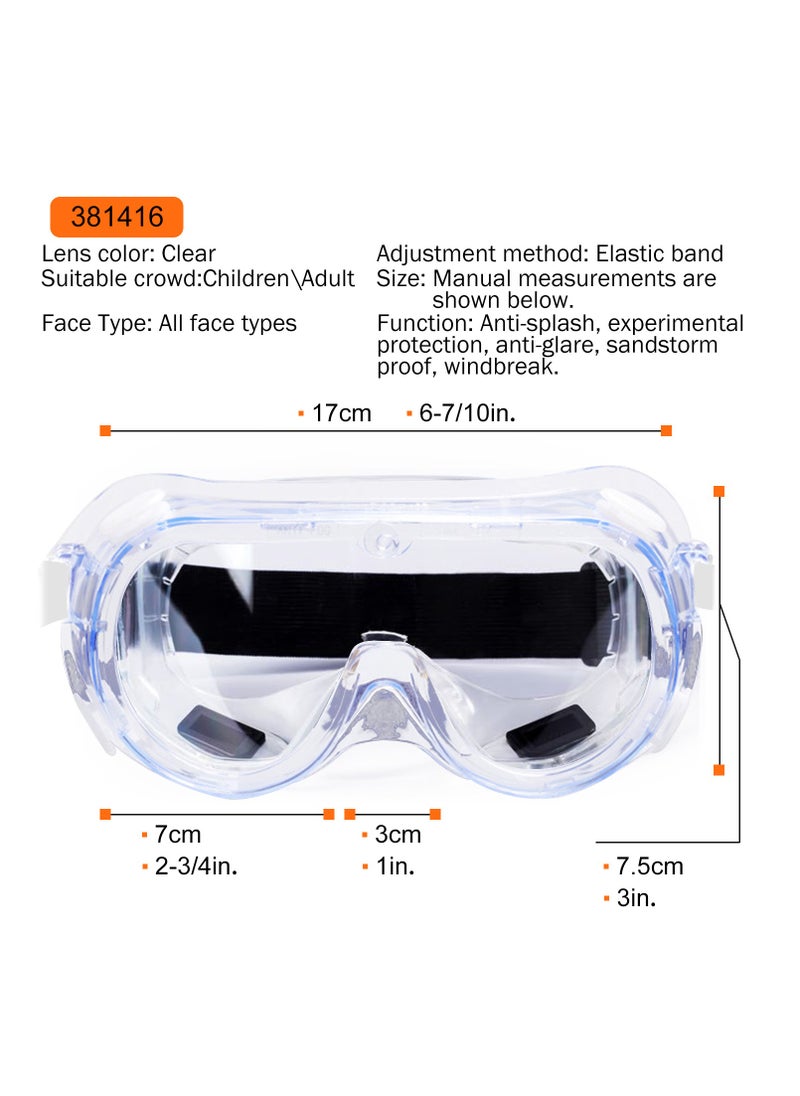 KSEIBI Rubber Goggle with Indirect Vent, "Clear, PVC, Versatile Eye Protection Equipment, for Construction Work, Woodworking, Metalworking, Laboratory Work, Cleaning and Janitorial Services.  - Image 2
