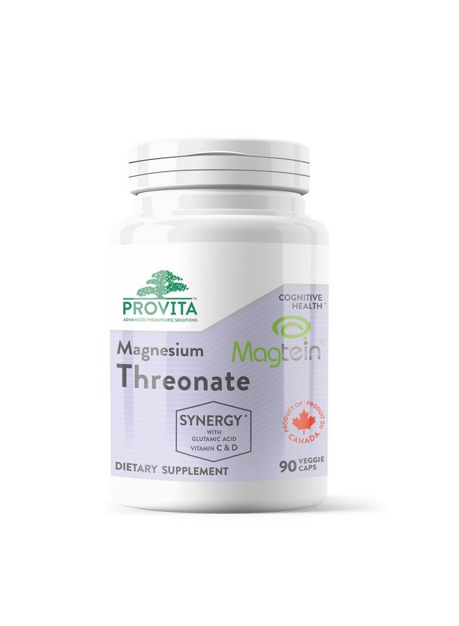 Provita Magnesium Threonate - Boosted Brain Health & Electrolyte Balance, Superior Bioavailable Formula (90 Capsules)