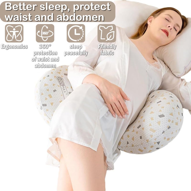 Oskeray Pregnancy Pillow for Sleeping, Maternity Pillow Support for HIPS, Backs, Legs, Maternity Pillow with Detachable and Adjustable Pillow Cover - Image 3