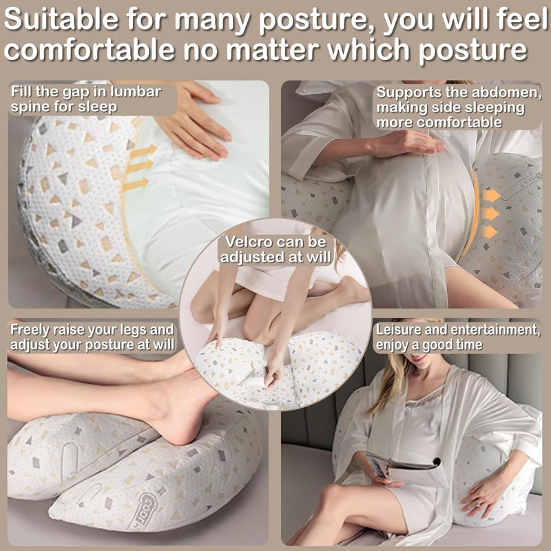 Oskeray Pregnancy Pillow for Sleeping, Maternity Pillow Support for HIPS, Backs, Legs, Maternity Pillow with Detachable and Adjustable Pillow Cover - Image 4
