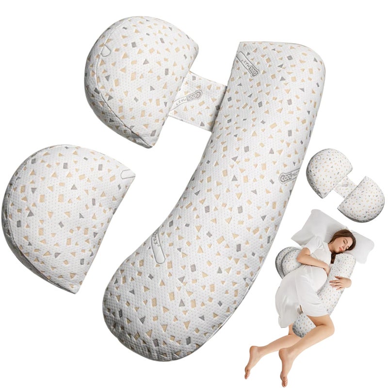 Oskeray Pregnancy Pillow for Sleeping, Maternity Pillow Support for HIPS, Backs, Legs, Maternity Pillow with Detachable and Adjustable Pillow Cover - Image 1