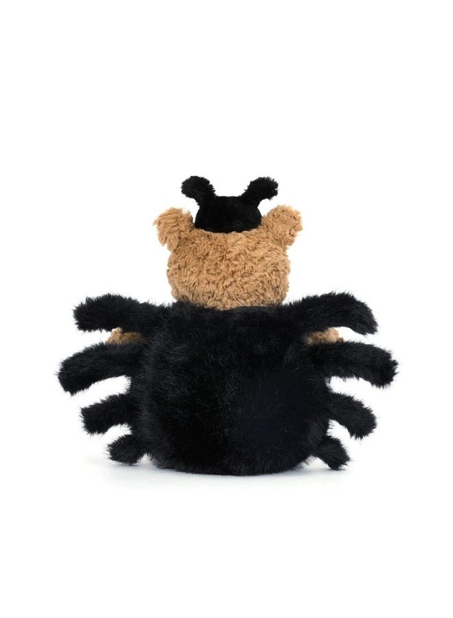 general Black Spider Little Bear Plush Toy Retro Curly Brown Bear Funny Children Companion Soothing Doll - Image 3