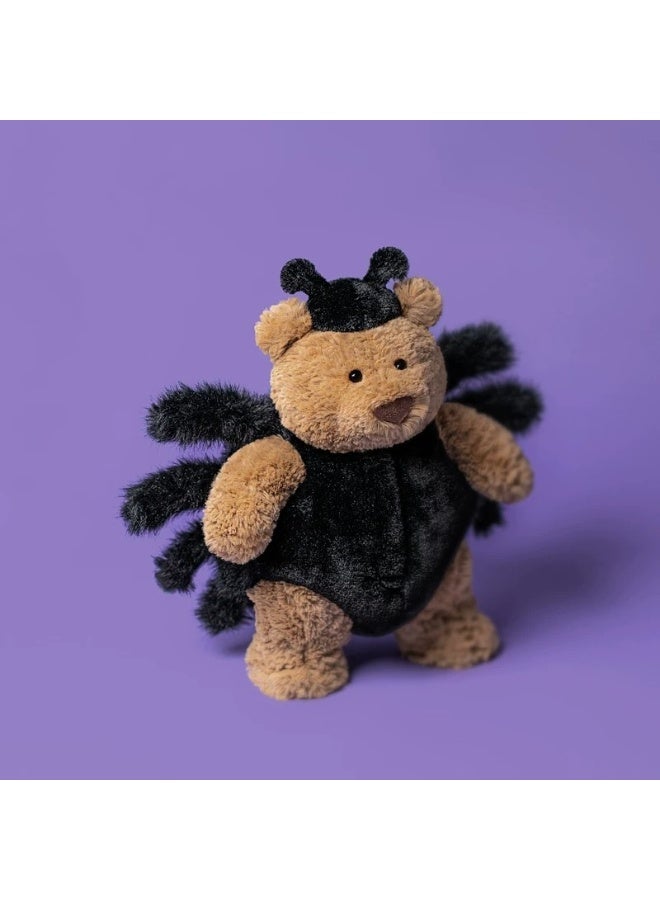 general Black Spider Little Bear Plush Toy Retro Curly Brown Bear Funny Children Companion Soothing Doll - Image 5