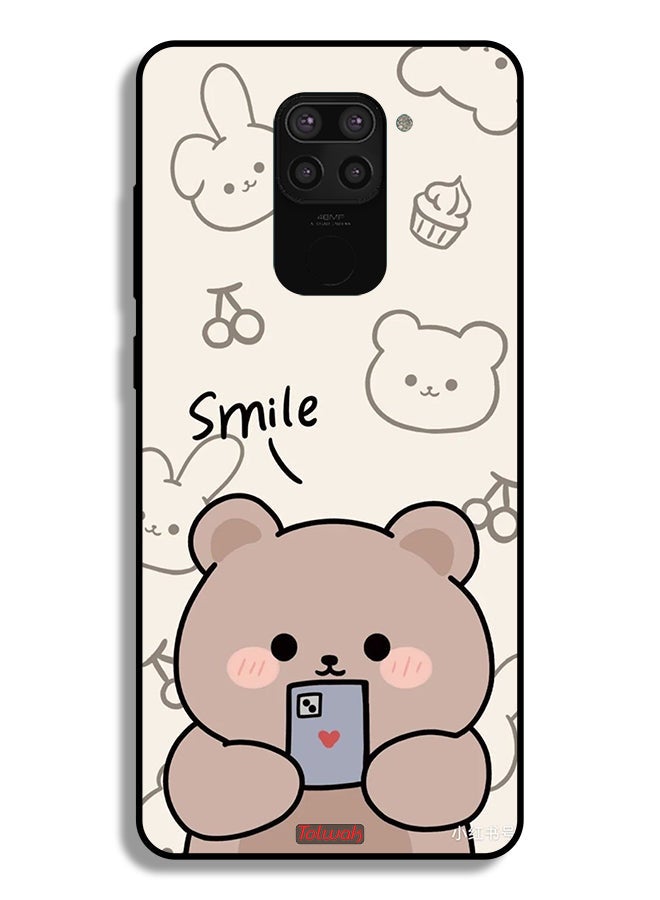 Tolwak Xiaomi Redmi Note 9 Protective Case Cover Smile Bear Art - Image 2