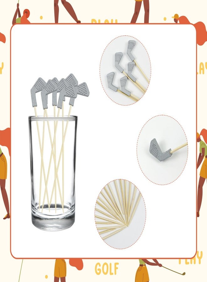 Augoog 200Pcs Golf Cocktail Picks,4.7 Inch Golf Themed Fruit Toothpick,Party Toothpicks for Appetizers Cocktail Decorations for Party Supplies - Image 3