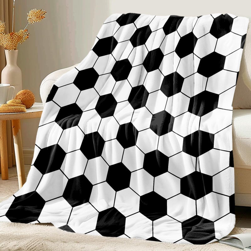 KING DARE Soccer Blanket Soccer Gifts for Boys Girls 6812 Unique Soccer Stuff Gifts for Soccer Lover Soft Fleece Soccer Throw Blankets for Kids 50x60 Inch