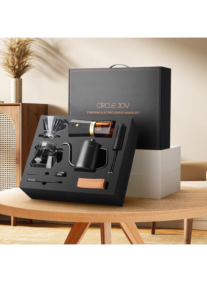 CircleJoy Circle Joy Star Ring Electric Coffee Grinder, Coffee Bean Grinder, Pour-over Coffee Maker, Filter Cup, Pour-over Kettle Set - Image 1