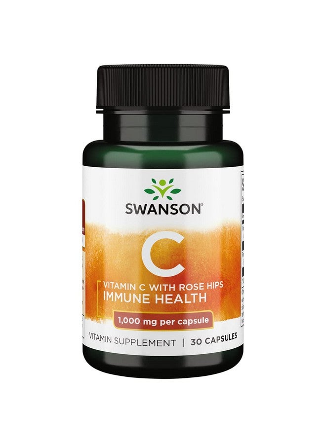 SWANSON Vitamin C With Rose Hips 1000 Milligrams 30 Capsules - Image 1