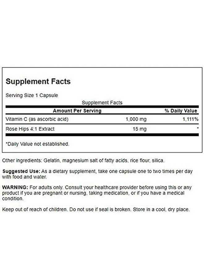 SWANSON Vitamin C With Rose Hips 1000 Milligrams 30 Capsules - Image 3