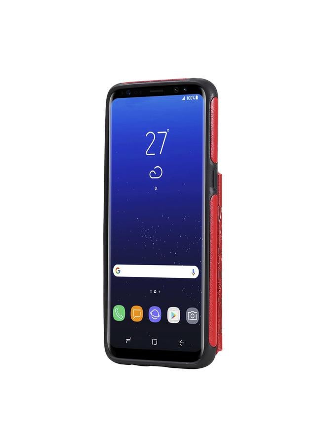 اس-توب جراب لهاتف Samsung Galaxy S8، جراب واقٍ مقاوم للصدمات بنقشة زهور مع حامل وفتحات للبطاقات وإطار للصور - Image 3