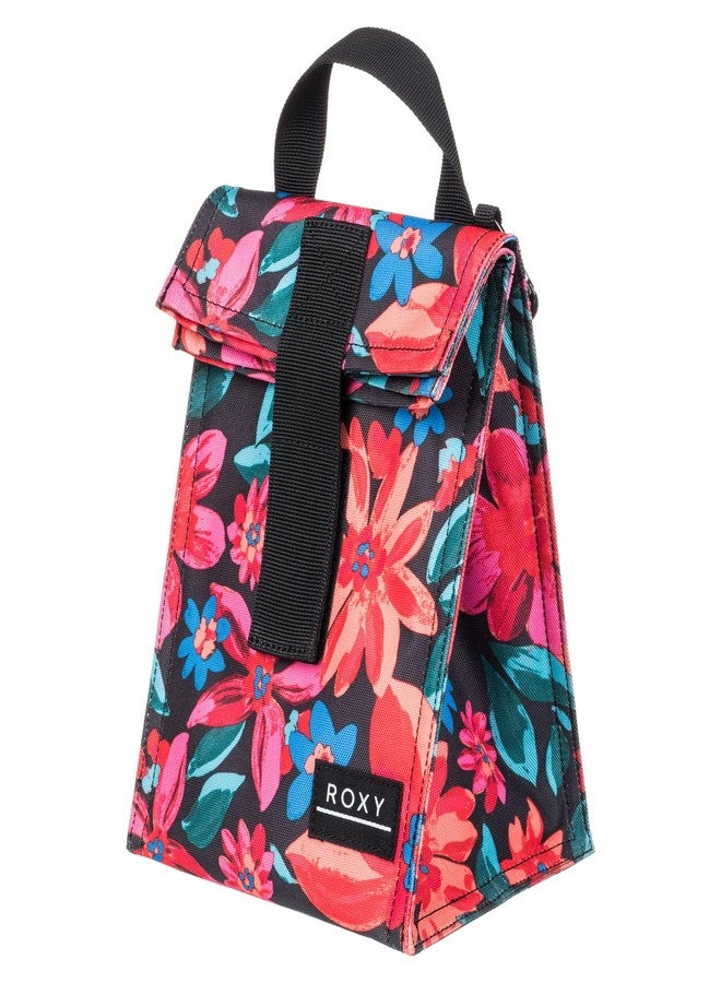 روكسي حقيبة غداء روكسي معزولة | قابلة لإعادة الاستخدام | حافظة طعام | حقيبة وجبات خفيفة | حاوية | نزهة | عمل | مانعة للتسرب | شاطئ | عطلة | تخييم، وقت الغداء - لون رمادي داكن بنقشة زهور فييستا كبيرة - Image 4