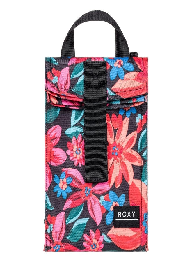 روكسي حقيبة غداء روكسي معزولة | قابلة لإعادة الاستخدام | حافظة طعام | حقيبة وجبات خفيفة | حاوية | نزهة | عمل | مانعة للتسرب | شاطئ | عطلة | تخييم، وقت الغداء - لون رمادي داكن بنقشة زهور فييستا كبيرة - Image 1