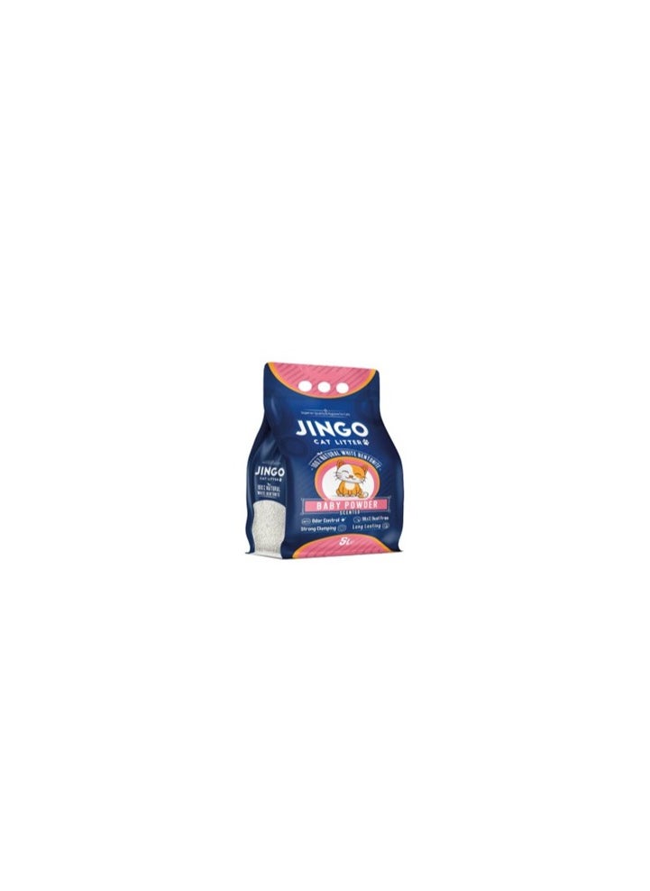 JINGO Jingo cat litter 100% natural white bentonite baby powder 5 litr 