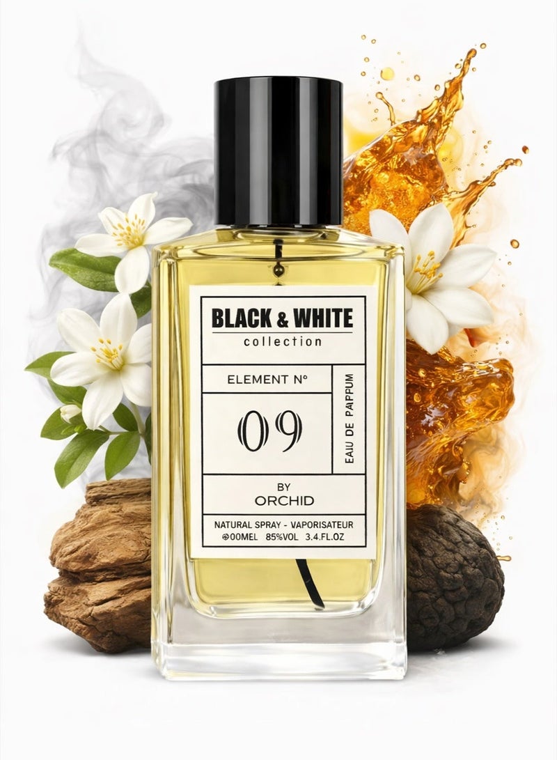Orchid Black and White Element N.09 Pour Femme EDP 100ml – Long Lasting Citrus Woody Perfume for Women with Mandarin, Bergamot, Jasmine, Cedarwood, Amber & Musk - Image 1