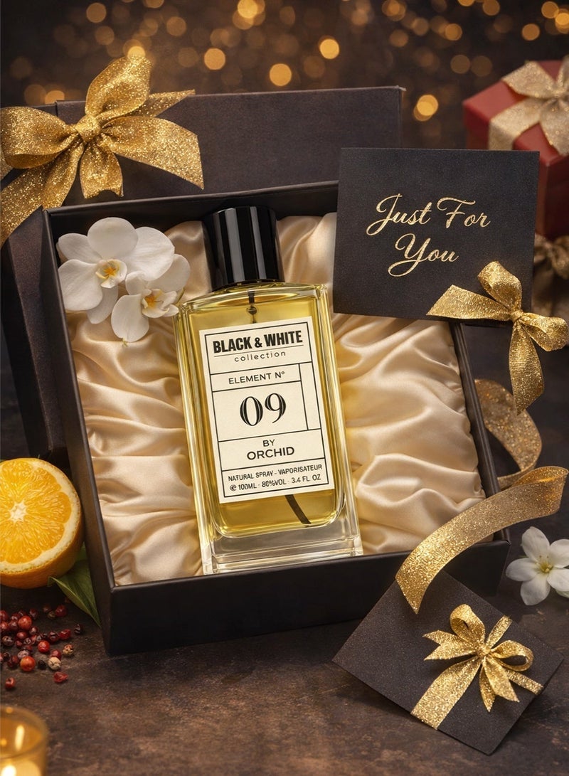 Orchid Black and White Element N.09 Pour Femme EDP 100ml – Long Lasting Citrus Woody Perfume for Women with Mandarin, Bergamot, Jasmine, Cedarwood, Amber & Musk - Image 3