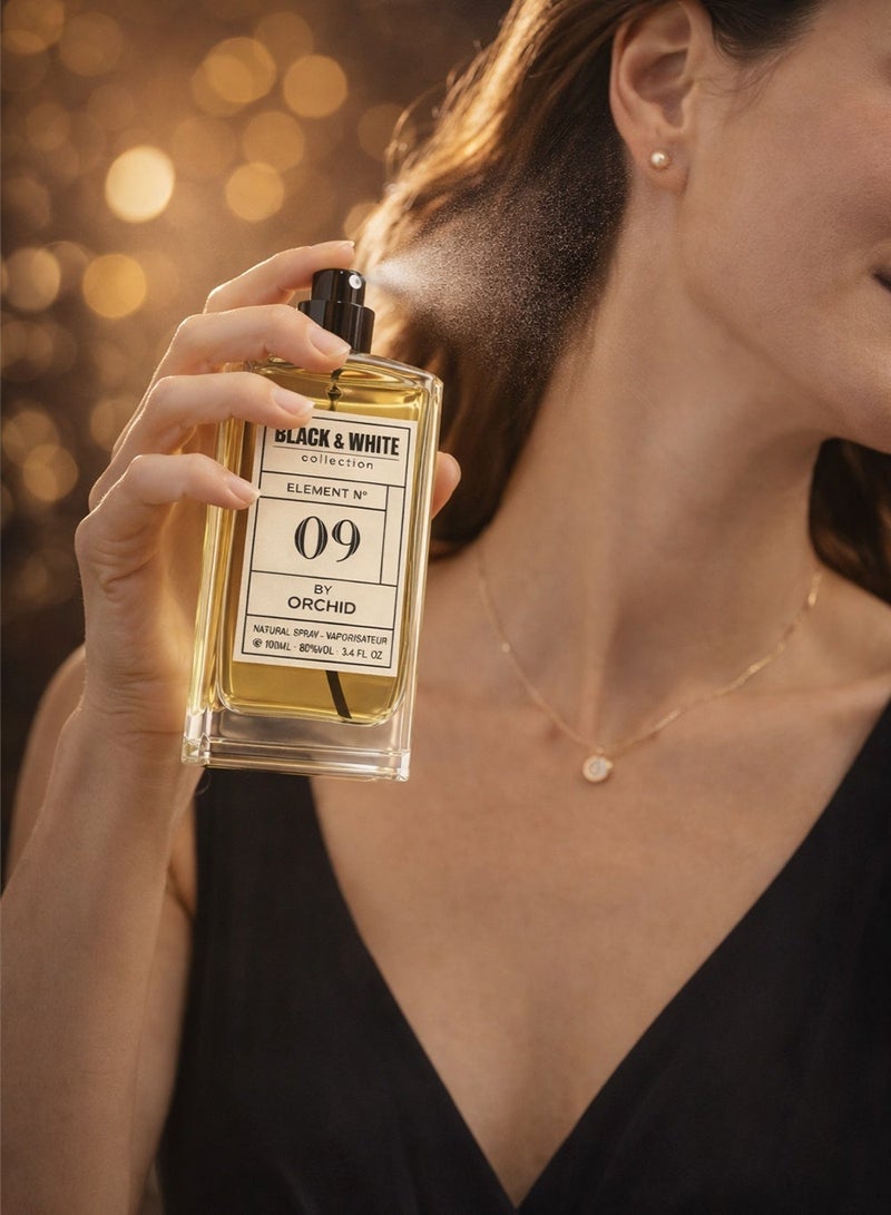 Orchid Black and White Element N.09 Pour Femme EDP 100ml – Long Lasting Citrus Woody Perfume for Women with Mandarin, Bergamot, Jasmine, Cedarwood, Amber & Musk - Image 5