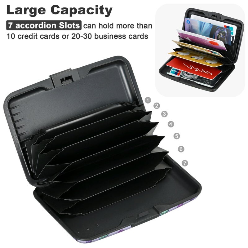 ELFISH Mini RFID Aluminum Wallet Credit Cards Holder Business Card Case Metal ID Case for Men Women(Colorful Butterflies) - Image 5