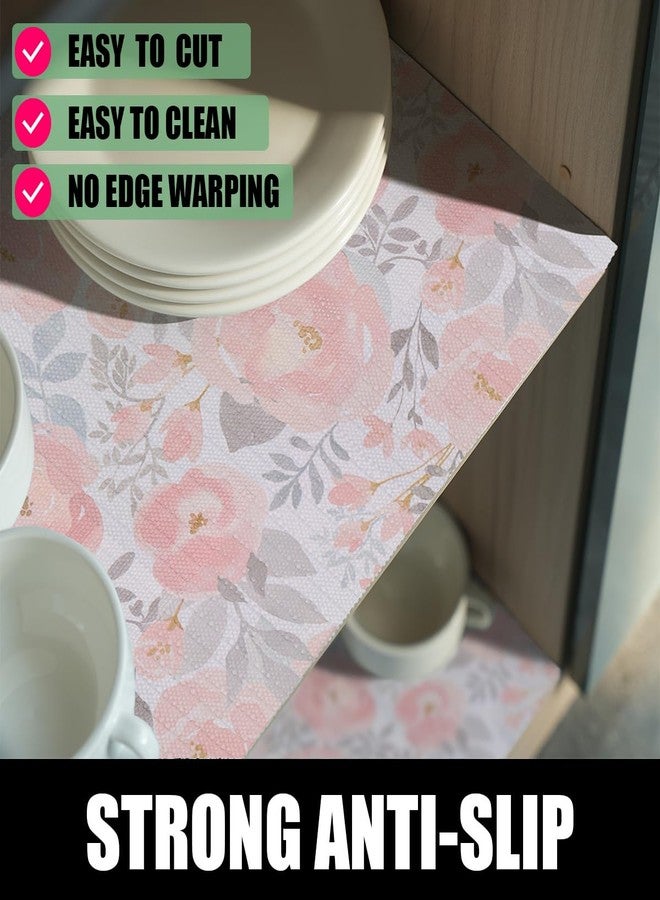 Amiitay Peony Shelf and Drawer Liner for Kitchen,Non-Adhesive and Strong Non-Slip Floral Cabinet Drawer Liners for Kitchen Shelf, Waterproof Cupboard Liners,Easy to Clean,12IN x 10FT - Image 2