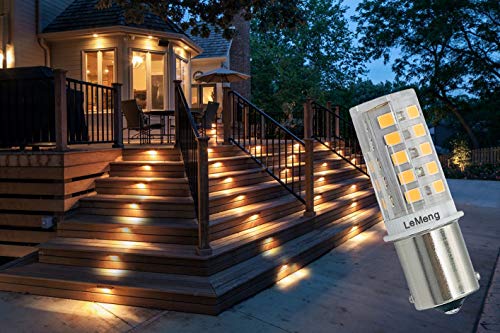 LEMENG مصابيح LED BA15S بجهد 12 فولت، 1156 1141 2700K أبيض دافئ، قاعدة بايونت مفردة الاتصال، AC10-18V DC10-30 فولت لأضواء المناظر الطبيعية، RV، كامبر، داخلية، بحرية، قارب، مقطورة، عبوة 6 - Image 4