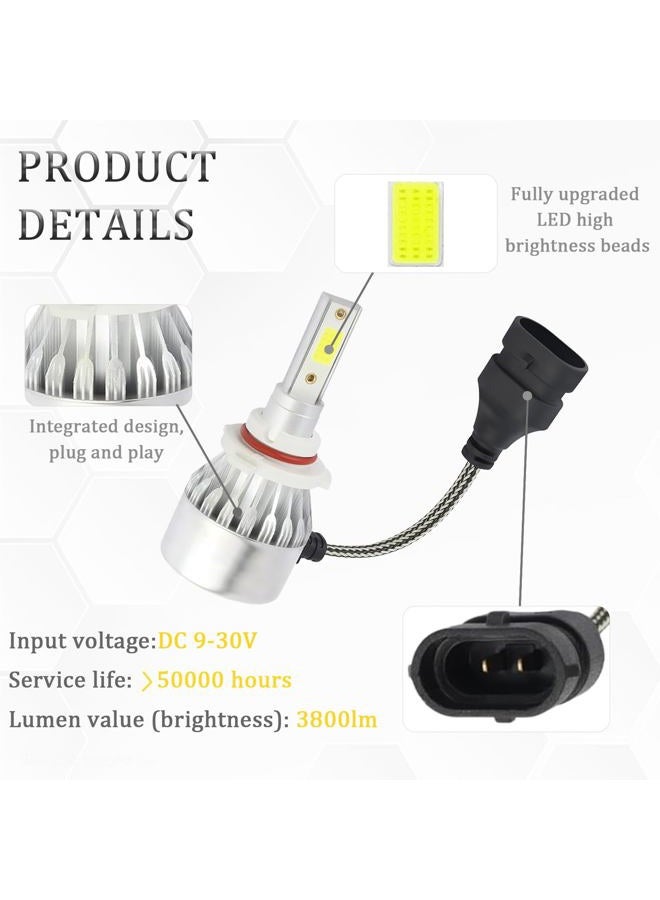vvag 2Pcs 9005/HB3 LED Bulbs for Automotive, 3800LM 6000K Bright Car LED Light Bulbs,Universal LED High Beam and Low Beam Car Accessories for Most Cars Trucks SUV - Image 4