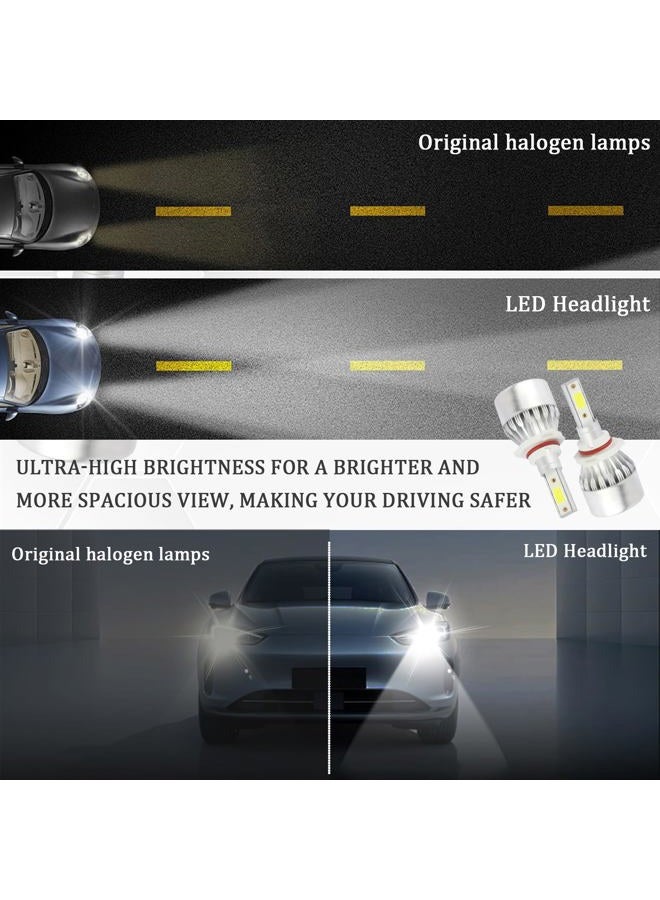 vvag 2Pcs 9005/HB3 LED Bulbs for Automotive, 3800LM 6000K Bright Car LED Light Bulbs,Universal LED High Beam and Low Beam Car Accessories for Most Cars Trucks SUV - Image 3