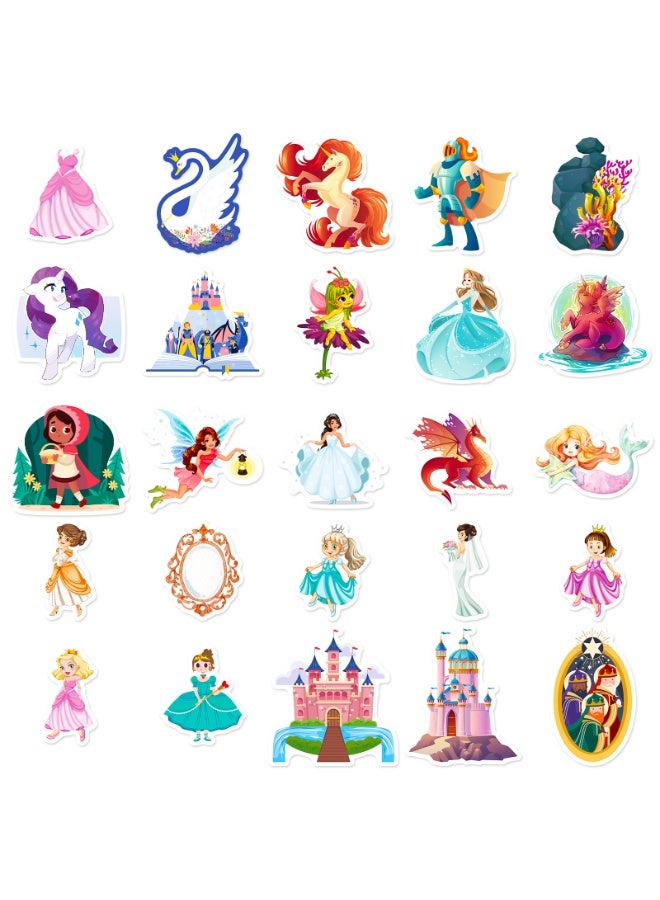NIBEMINENT 50 Pcs Fairy Tale Princess Deco Kit Waterproof Stickers, High Definition Printing Bright Colors, Suitable for Laptop Skateboard Luggage Water Bottle Guitar DIY - Image 3