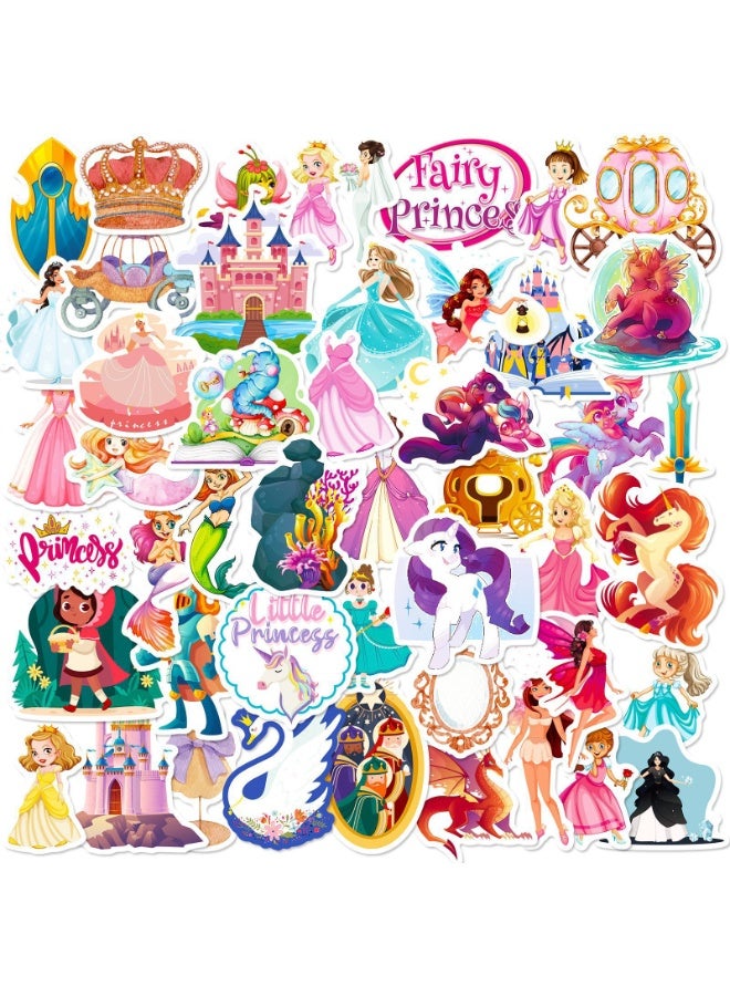NIBEMINENT 50 Pcs Fairy Tale Princess Deco Kit Waterproof Stickers, High Definition Printing Bright Colors, Suitable for Laptop Skateboard Luggage Water Bottle Guitar DIY - Image 2