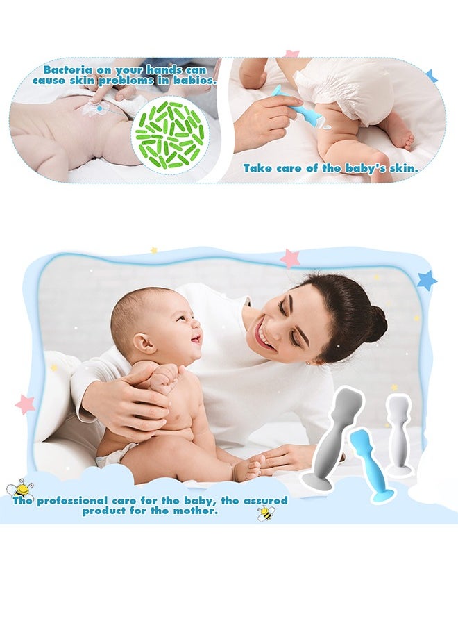 3-Piecce Baby Diaper Cream Spatula Applicator, Soft Silicone Baby Paste, Spatula Diaper Rash Brush for Baby Newborn (Blue, Gray, White) - pzsku/Z294FB0351693DB668D65Z/45/_/1695609172/b98a8b3d-2454-4d87-8806-35ab53e5e0b5