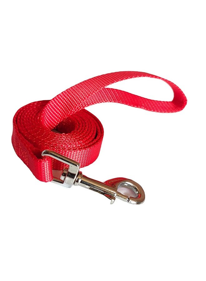 15Mm Nylon Leash And Collar Set, Daily Use Plain Strip Dog 0.5 Inch Collar & Leash Set For All Dog Breeds Dog And Puppies Walking & Training Outside (Red) - Image 4