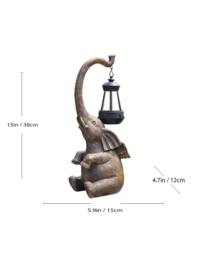 Generic Solar Garden Statue Décor, Resin Elephant Lantern Figurines Sculpture Yard Art Ornament with Solar Powered Lights, for Fairy Garden Patio Yard Lawn Balcony  - Image 2