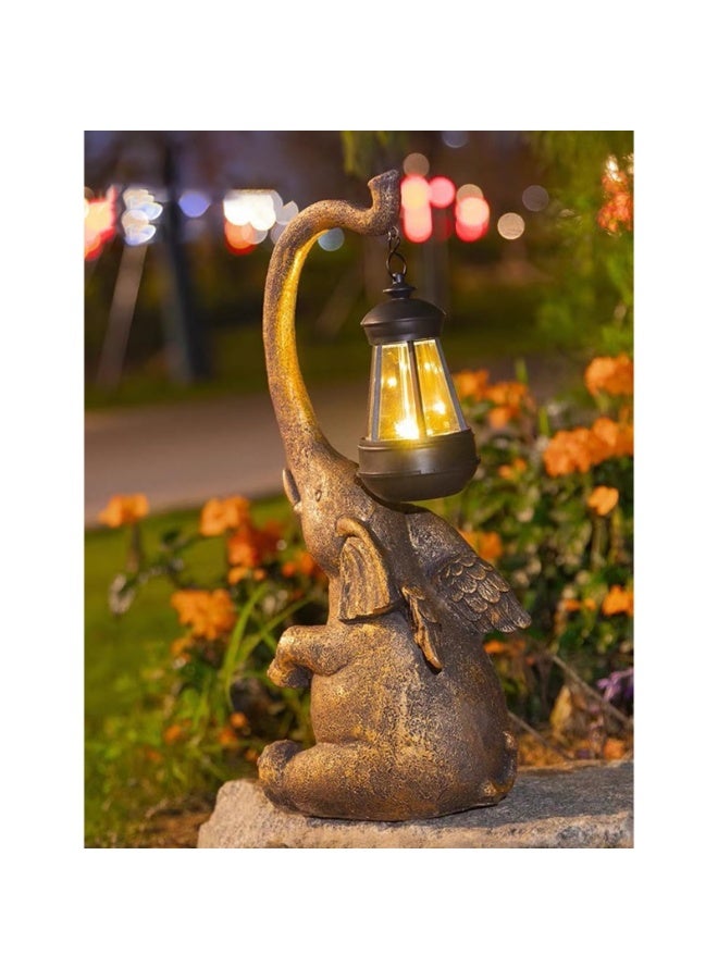 Generic Solar Garden Statue Décor, Resin Elephant Lantern Figurines Sculpture Yard Art Ornament with Solar Powered Lights, for Fairy Garden Patio Yard Lawn Balcony  - Image 5