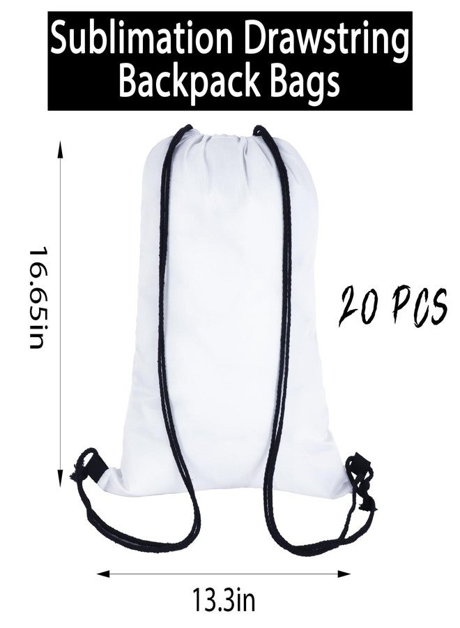MAIKESUB 20 Pieces Sublimation Drawstring Backpack Bags Cinch Sack with String DIY Gym Sports Sackpack Lightweight - Image 2