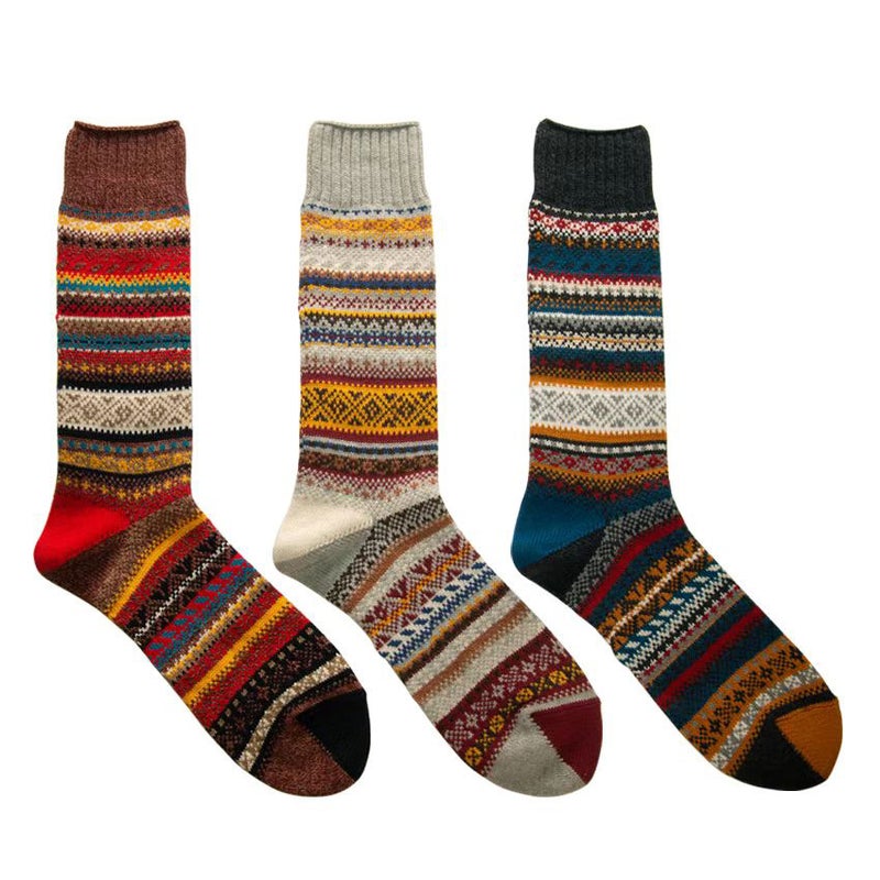 Japanese-Style Workwear Long Socks Ami Khaki Retro Ethnic Mid-Calf Socks Trendy Brand Cotton Thick Line Red Wing Socks - Image 3