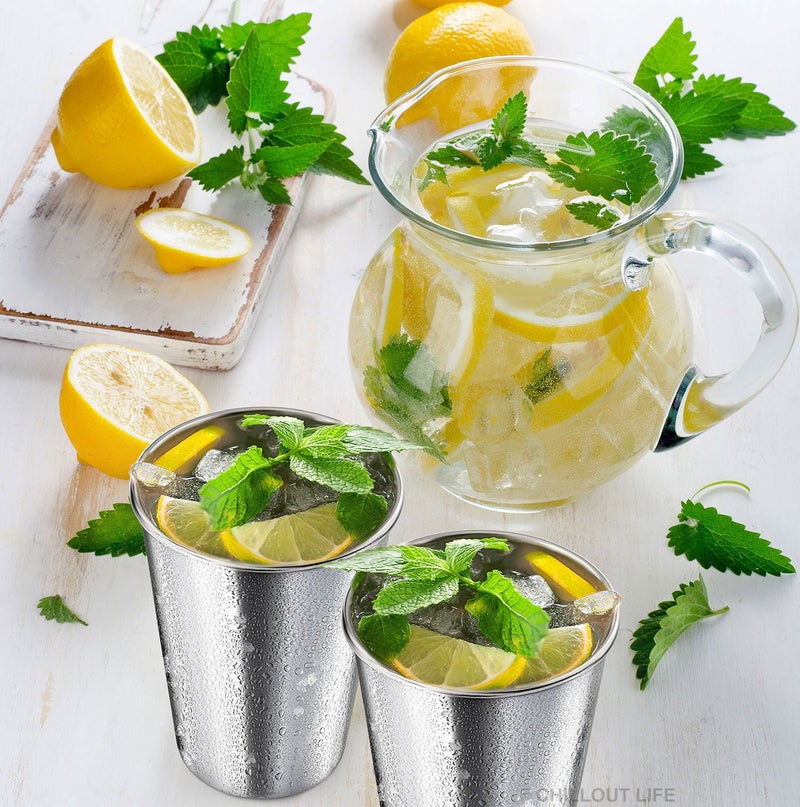 تشيل أوت لايف Stainless Steel Cups for Kids and Adult 12 oz – Metal Kids Cups stackable for Home  Outdoor Activities, BPA Free Healthy Unbreakable Premium Metal Drinking Pint Glasses (4-Pack) - Image 5