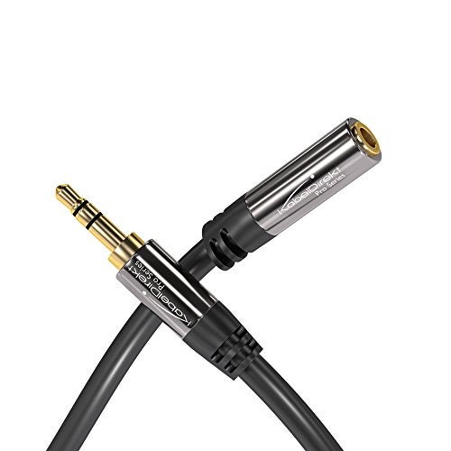 KabelDirekt – 6ft – Headphone Extension Lead Cable, 3.5mm connectors (aux Audio Cable, Male Jack Plug/Female Jack, Practically Break-Proof Metal casing, Perfect for Headphones, Black) - Image 2