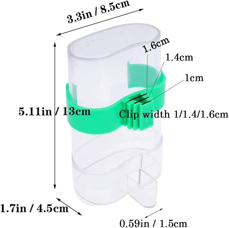 Seneme [2 Pack] Automatic Bird Water Dispenser for Cage, Birds Clear Dispenser Food Feeder, Bird Food Feeder for Cage with 1 Pcs Plastic Fruit Vegetable Feeder - Image 2