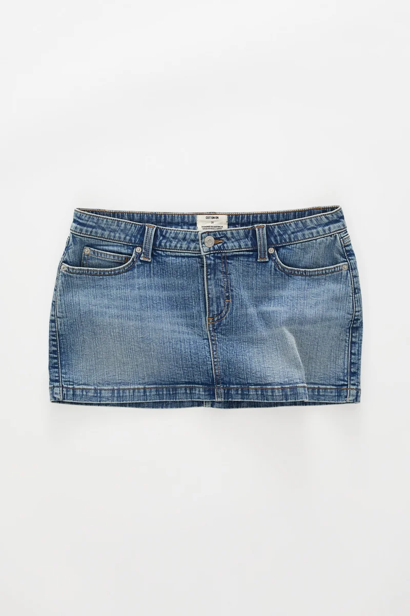 Cotton On MICRO LOW DENIM SKIRT