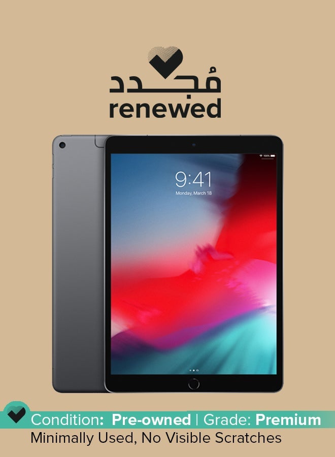 Apple Renewed - iPad Air 2019 (3rd Gen) 10.5-Inch 256GB Wi-Fi 4G LTE Space Gray With Facetime & Renewed - True Wireless Stereo Earbuds, Bluetooth 5.3, 13mm Drivers, AI Call Noise Reduction, 20 Hours Playtime, USB-C Charging, Lightweight - Black , with 1-Year Replacement Warranty Bundle - Image 2