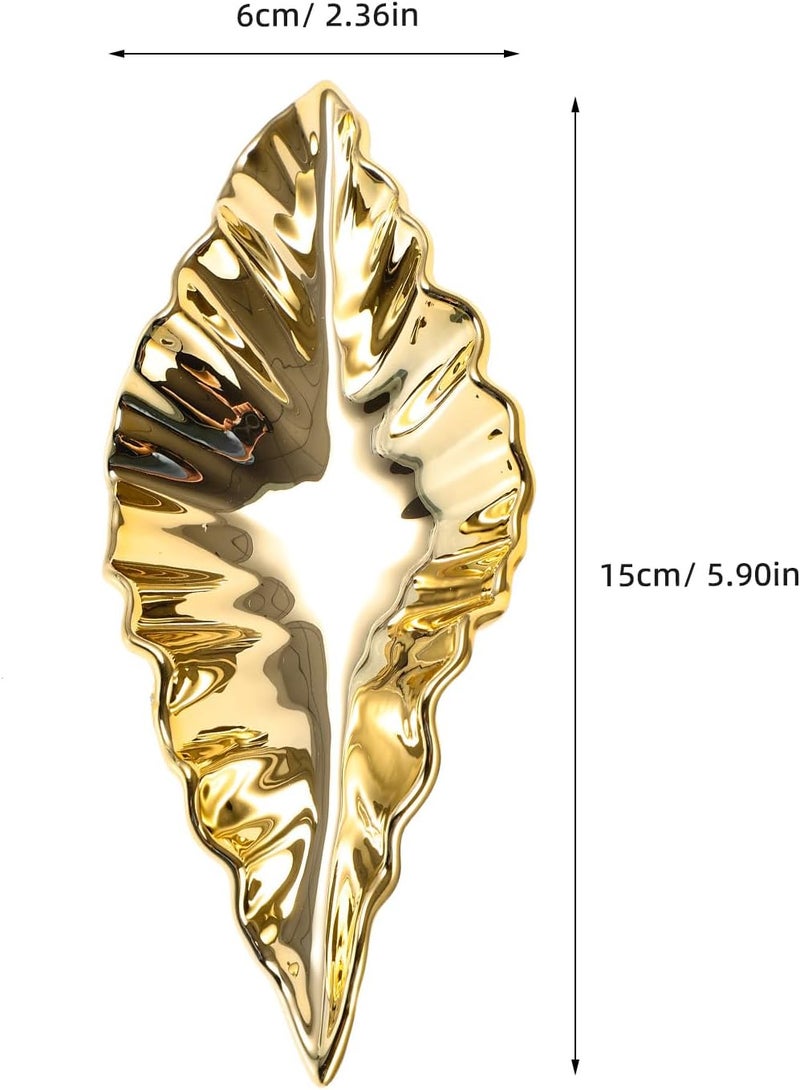 Hanging Leaf Decoration Plastic Pendant Ceiling Ornament Gold Small Leaf Shape Home Wall Decor for Bedroom Indoor Accent - Image 2