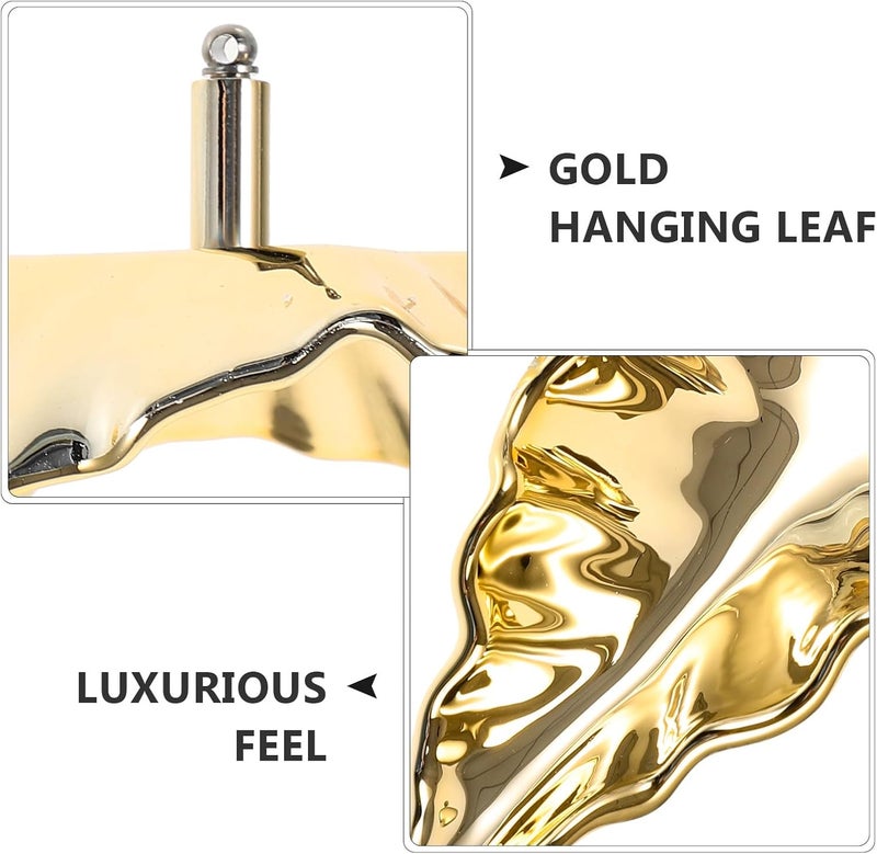 Hanging Leaf Decoration Plastic Pendant Ceiling Ornament Gold Small Leaf Shape Home Wall Decor for Bedroom Indoor Accent - Image 3