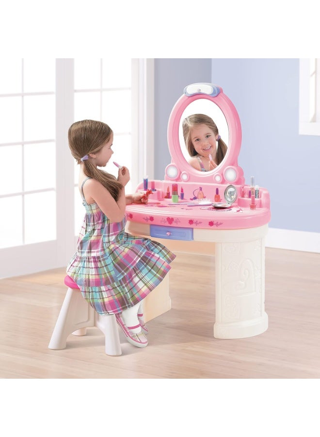 Step2 "Pink Kids' Vanity Dresser with Mirror and Stool           " - Image 1