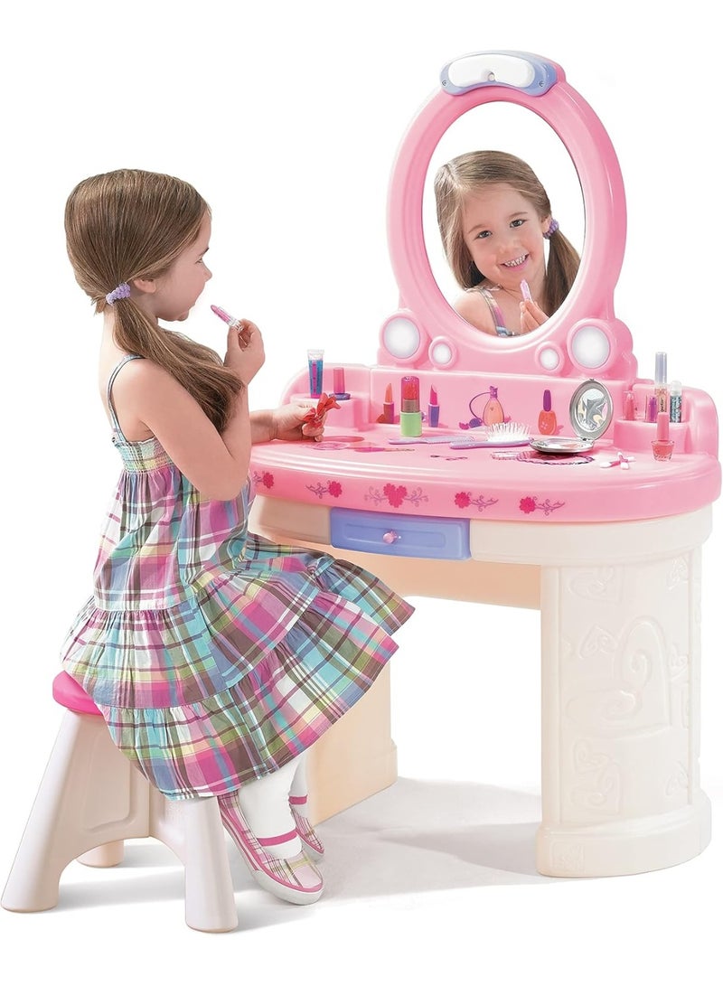 Step2 "Pink Kids' Vanity Dresser with Mirror and Stool           " - Image 2