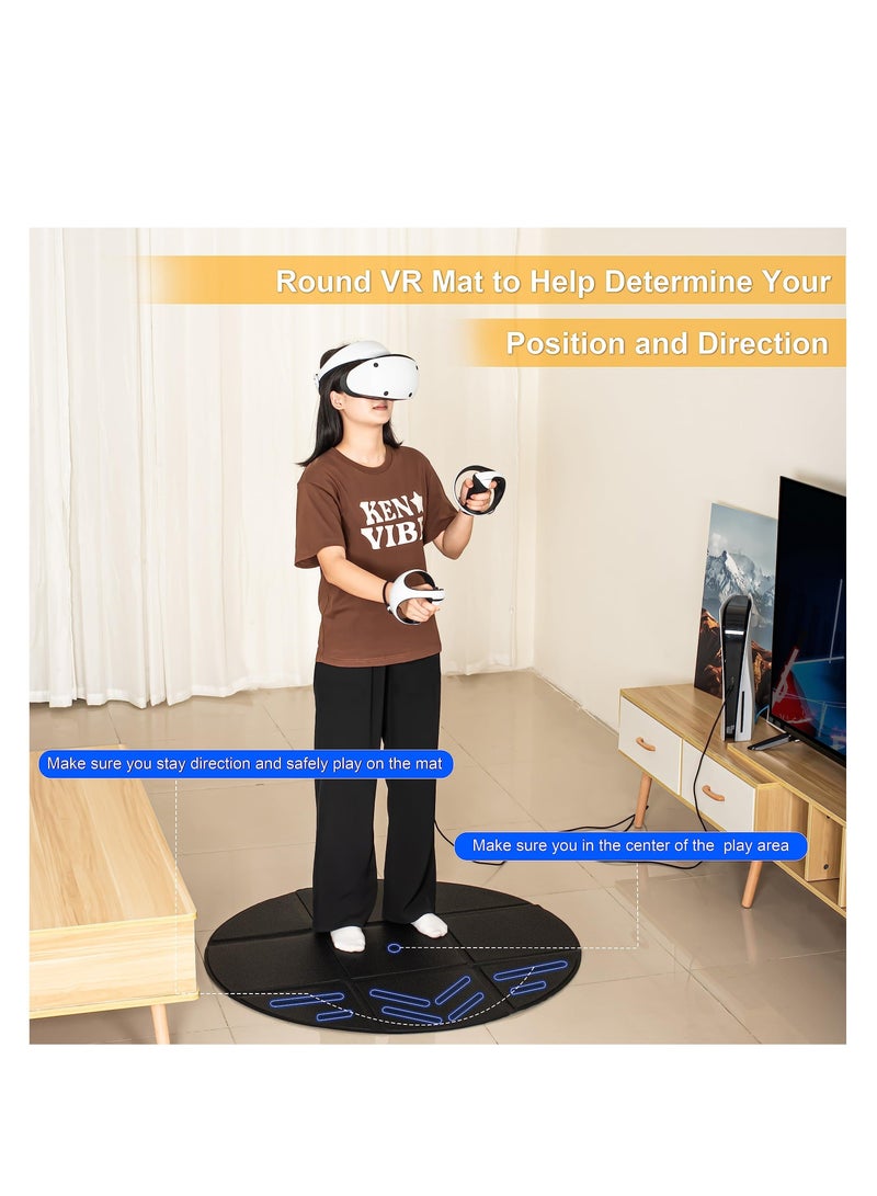 Captaintech Foldable VR Round Mat, Anti-slip and Comfortable Floor Mat, Helps Determine Direction and Position and Prevents Players from Hitting and Breaking Objects in Surroundings, Game Accessories - Image 3