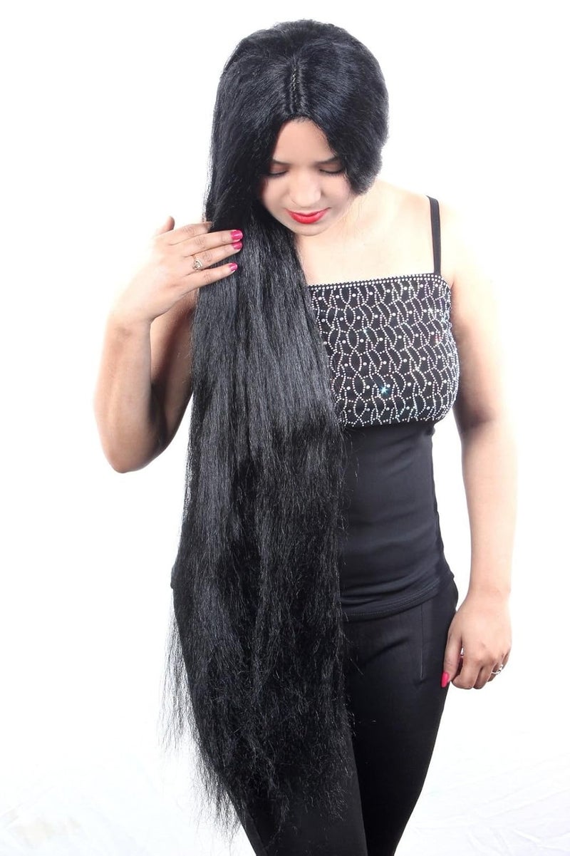 Ritzkart Straight Long Indian Womens Black Hair Wig 32 Inch Black - Image 2