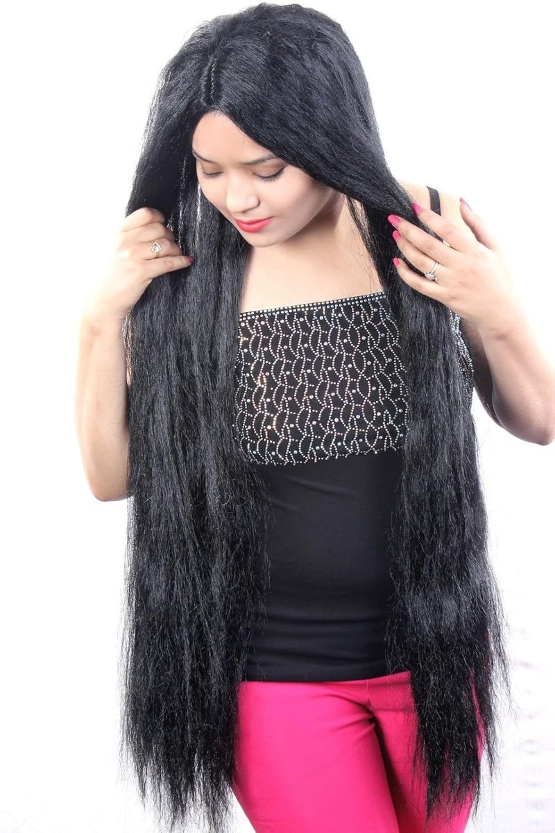 Ritzkart Straight Long Indian Womens Black Hair Wig 32 Inch Black - Image 1