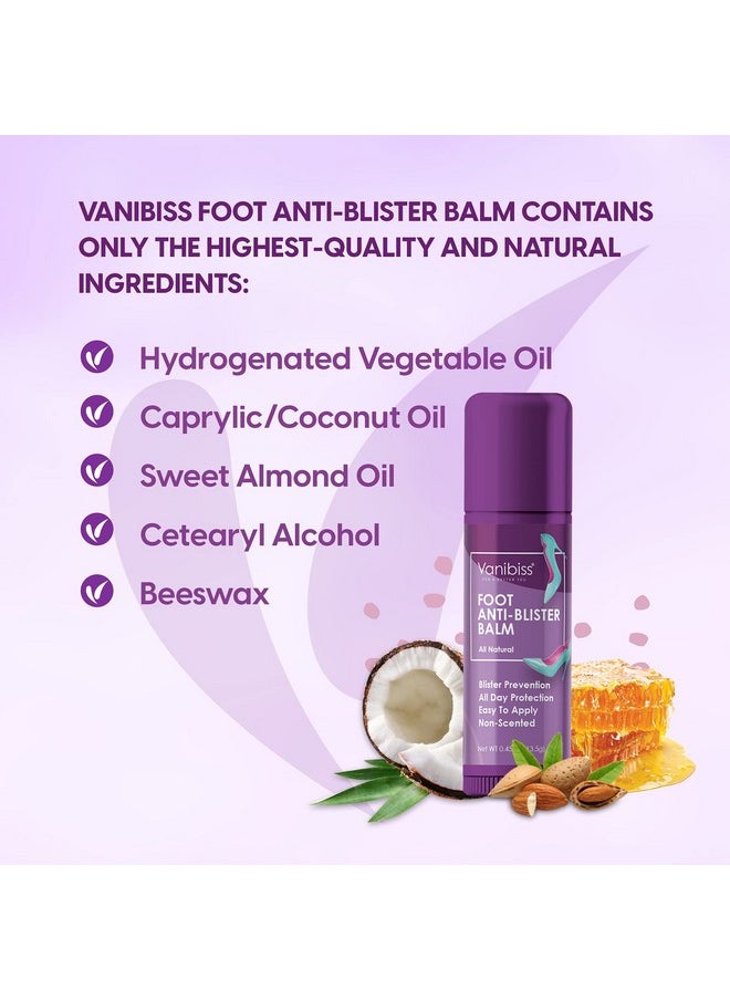 Vanibiss - Foot Anti Blister Balm Foot Blister Prevention Anti Friction Balm Stick And Foot Chafing Relief Heel Blister Blocker Prevent Shoe Strap Friction Natural Foot Care (0.45Oz) - Image 1